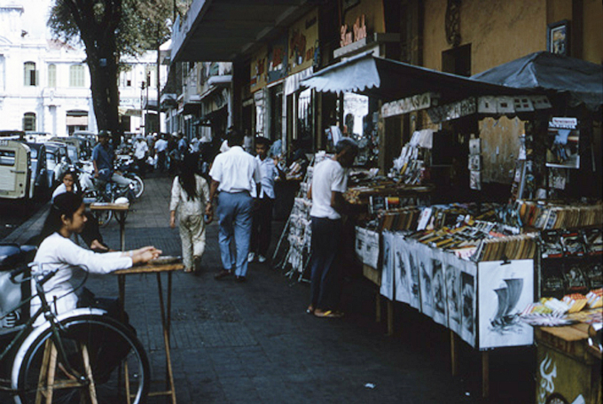 A sidewalk of Saigon in a collection by Emmy Award-winning photographer Lawrence V. Smith when he served as a cameraman for ABC-TV during the early stages of the Vietnam War in 1965.