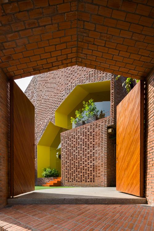 The entire school is built from brick.