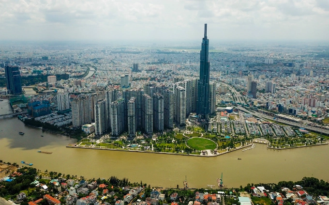 Saigons bird eye view from the tallest building in Vietnam