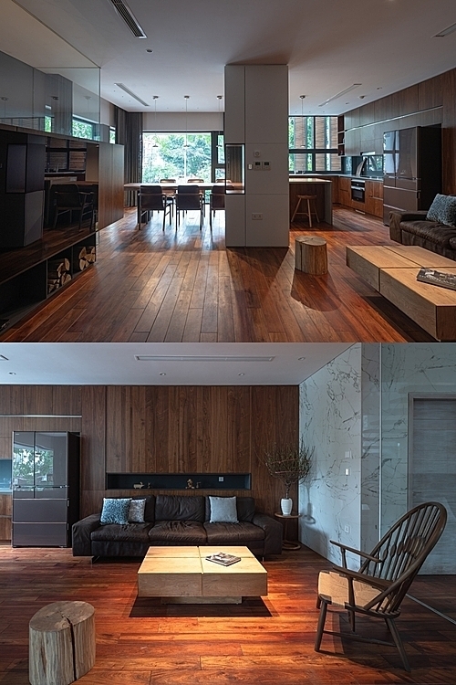 Wooden furniture offers a traditional look.