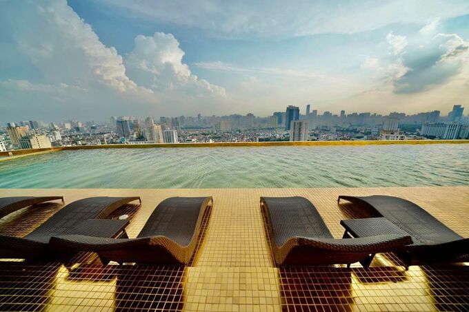 Gold-covered floor on the roof. According to local media, price for one night stay at the hotel will start from $250, and a number of apartments in the hotel will also be sold at a starting price of about $6,500 per meter square.