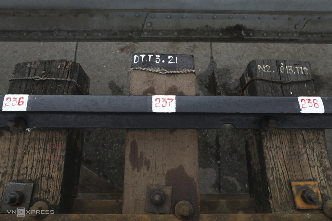 A new wooden sleeper was put into use in March this year to replace an old one.