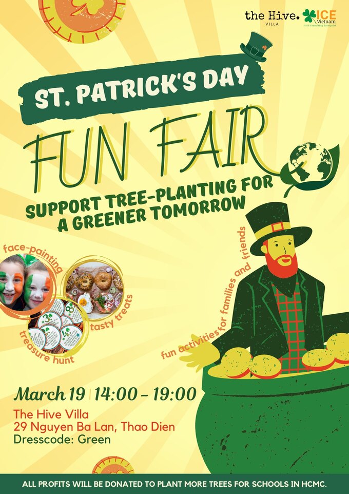 A poster for the St Patricks Day Fun Fair event in HCMC. Photo courtesy of The Hive Saigon