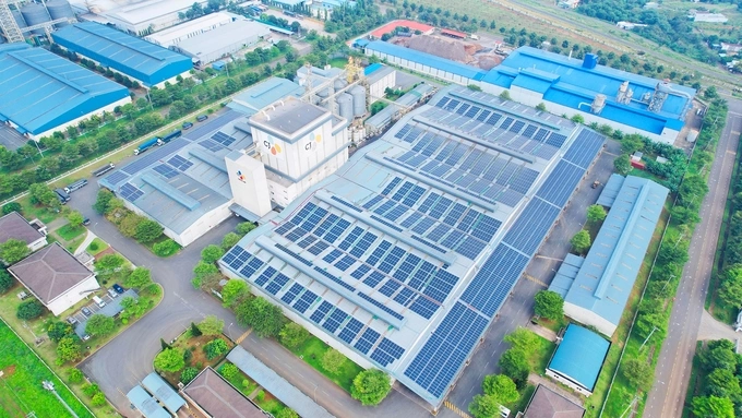 CJ’s factory after rooftop solar installation
