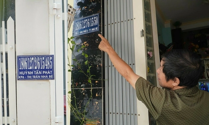 Nguyen Thanh Xuans house address on HCMCs Huynh Tan Phat Street is a long string of numbers. Photo by VnExpress/Minh Tam