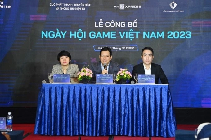 Ban tổ chức sự kiện Ngày hội Game Việt Nam tại lễ công bố, tháng 12 năm ngoái. Ảnh:Giang Huy