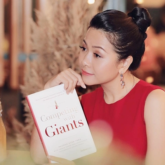 Phuong published her book Competing with Giants in August 2018. Photo by Tran Uyen Phuong Facebook