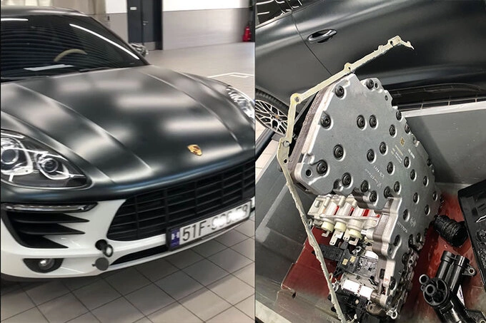 Pham Anh Tans Porsche Macan with the valve body detached. Photo courtesy of Pham Anh Tan