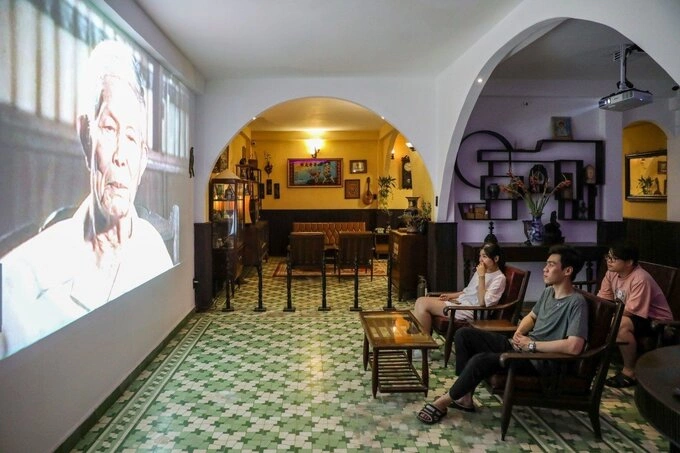 Visitors can watch short films about the Saigon Special Force at the museum. Photo by VnExpress/Quynh Tran