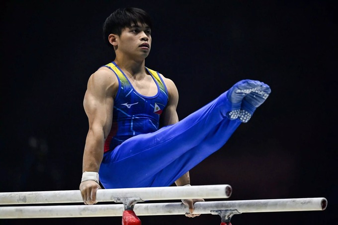 Carlos Yulo will be confident of adding to his seven gold and seven silver SEA Games medals. Photo by AFP/Ben Stansall