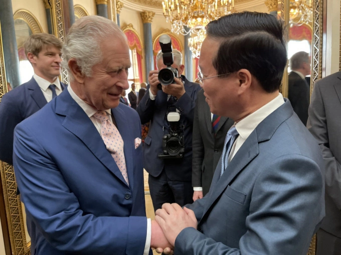 Vietnamese President Vo Van Thuong meets with King Charles III in London, May 6, 2023. Photo by Vietnams Ministry of Foreign Affairs