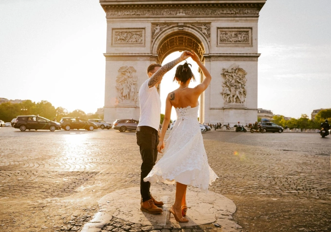 Ngan and her husband celebrate their anniversary in France. They said they live happily together with two dogs and four cats. Photo courtesy of Ngan.