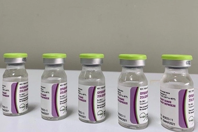 Vials of Zolgensma to treat spinal muscular atrophy. Photo courtesy of Vietnam National Hospital of Pediatrics in Hanoi.