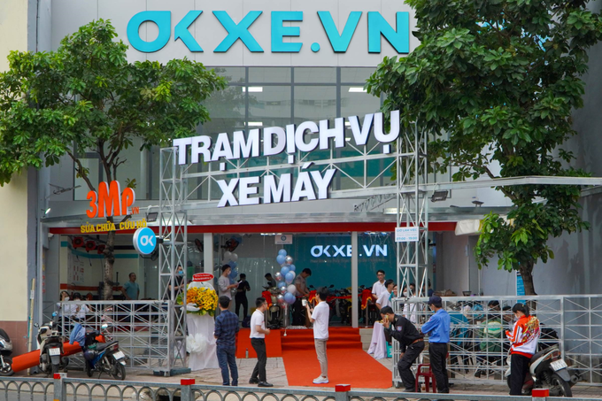 The first OKXE motorbike service station in Ho Chi Minh City has been operating since May 2022. Photo by OKXE