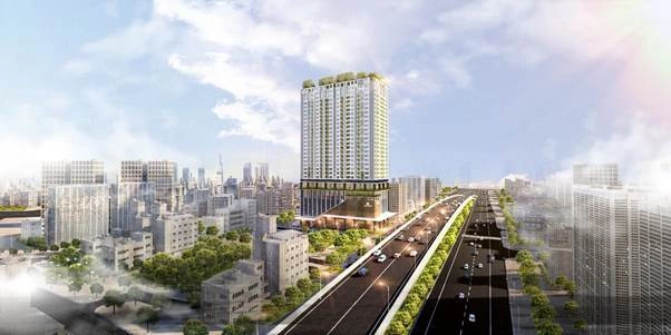 The project is located right on Pham Hung street - a major arterial road in the western part of the capital city.