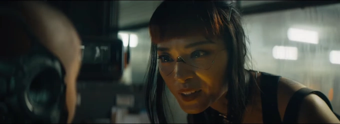 Ngo Thanh Van plays Kami, a half-human, half-robot special agent in The Creator. Photo from 20th Century Studios’ YouTube