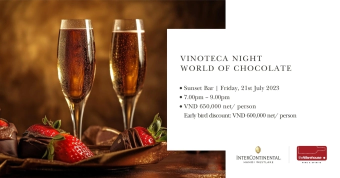 Vinoteca Night – World of Chocolate poster. Photo courtesy of InterContinental Hanoi Westlake