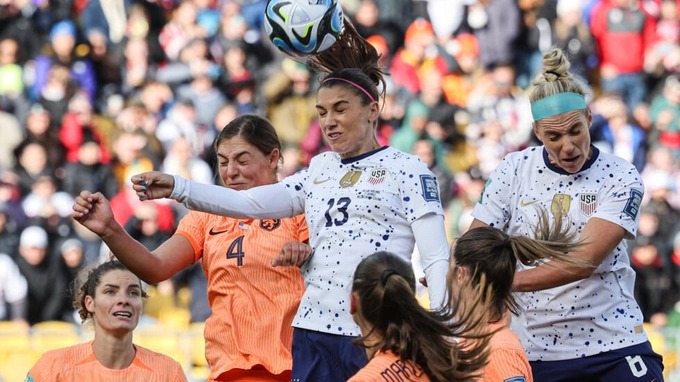 USAs forward Alex Morgan is among the players with their children in tow at the World Cup. Photo by AFP/Marty Melville