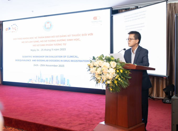 Nguyen Thanh Lam, Vice Director of the Drug Administration of Vietnam, giving speech at the workshop. Photo courtesy of Drug Administration of Vietnam