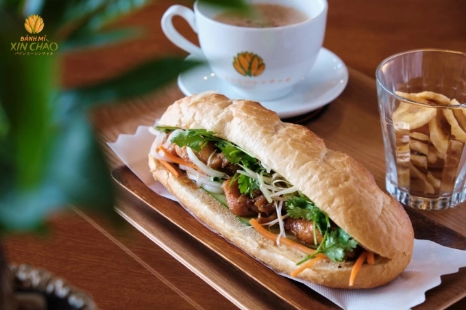 Banh mi served with grilled pork filling is the best seller at Banh mi Xin Chao. Photo from Banh mi Xin Chao’s Facebook