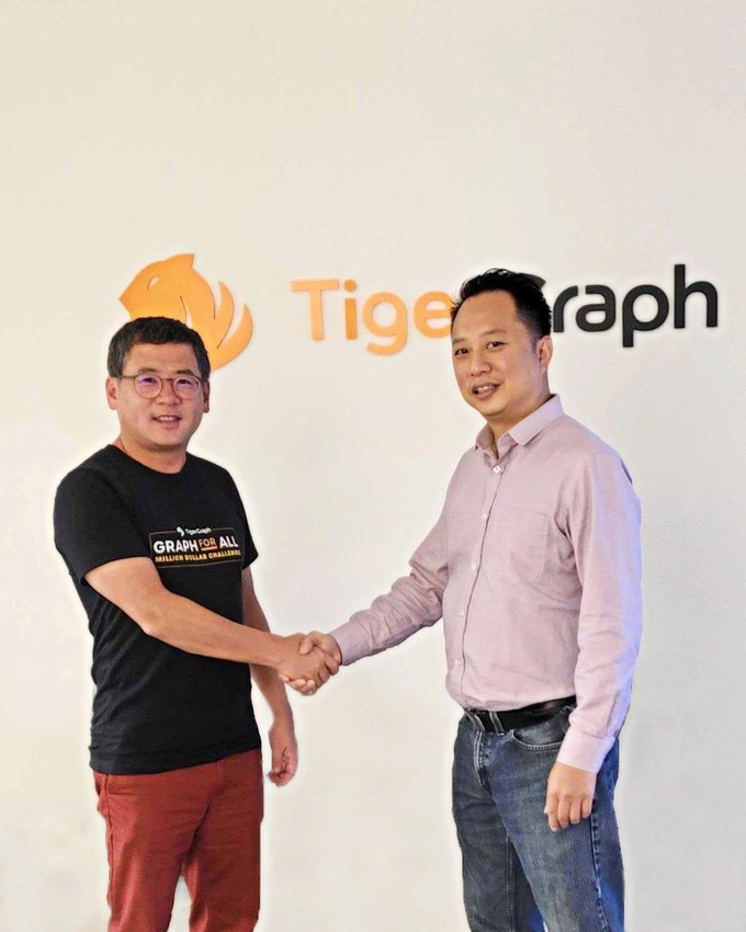 Mingxi Wu (L), CEO of TigerGraph, and Minh Chau (R), CEO of Pascal. Photo courtesy of Pascal