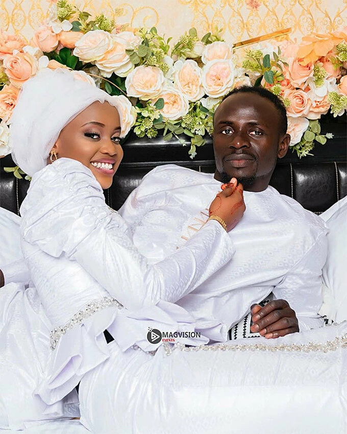 Sadio Mane and his wife Aisha Tamba in their wedding photo album. Photo courtesy of Magvision