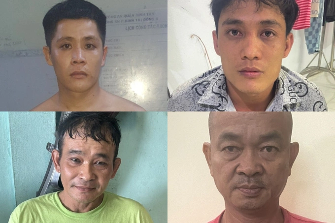 From top L to bottom R: Cao Van Thong, Tran Anh Tuan, Trang Sy Uyen and Vo Van Viet at the time they were arrested. Photo by police