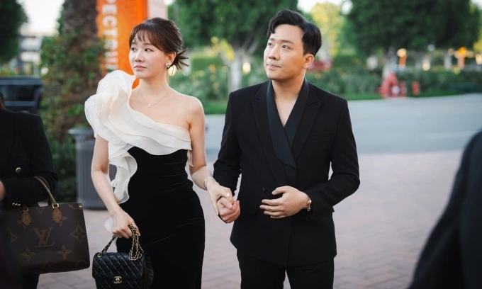 Director Tran Thanh and his wife, singer Hari Won, at the U.S. premiere of Mai movie on March 21, 2024. Photo by Tran Thanh Films