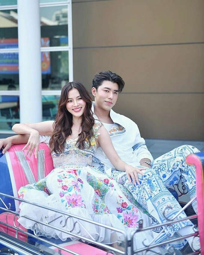 Thai actor Nine Naphat (R) and actress Baifern Pimchanok. Photo from Nine Naphats Instagram