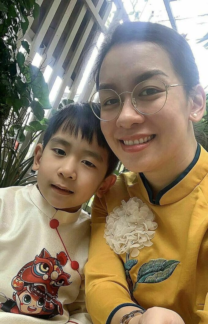 Ngoc Ha and her eldest son. Photo courtesy of Ha