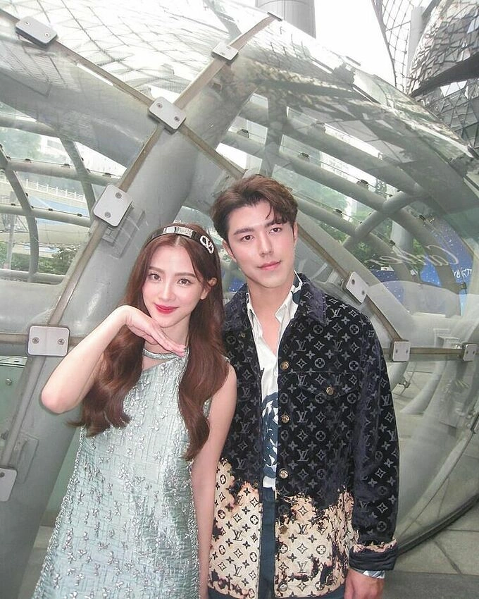 Thai actor Nine Naphat (R) and actress Baifern Pimchanok. Photo from Baifern Pimchanoks Instagram