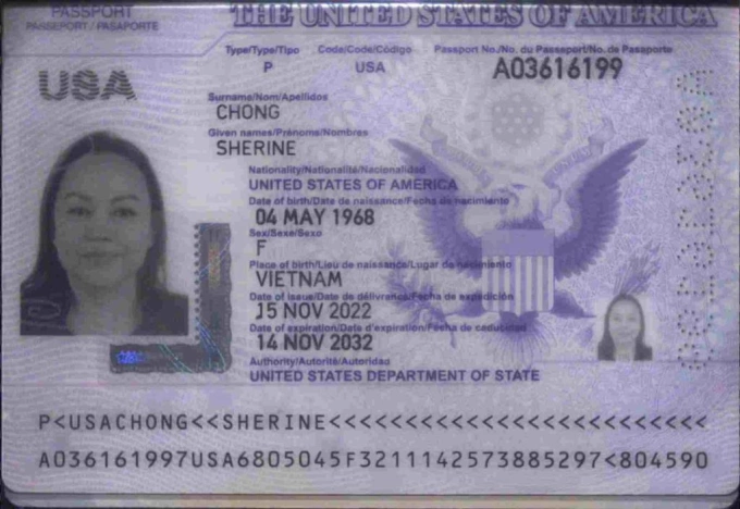 Chong Sherines passport photo. Photo courtesy of Thailand police
