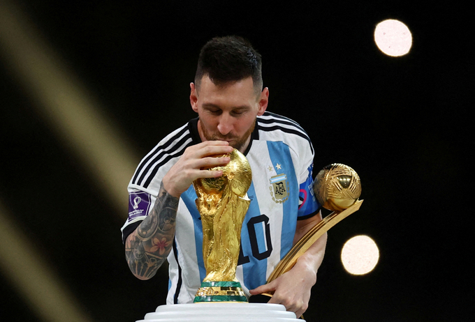 Messi wins the 2022 World Cup in Qatar. Photo by Reuters