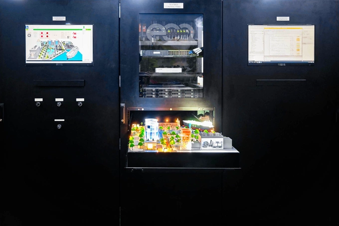 SCADA/OT simulation system about the size of a server rack. Photo courtesy of ECQ
