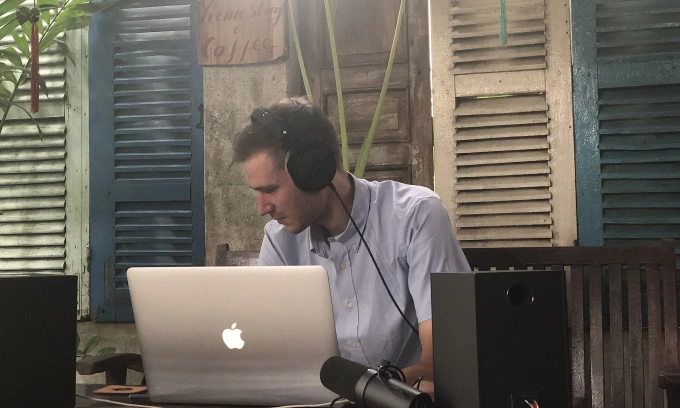 Ryan Klos works at a homestay in Da Nang. Photo courtesy of Ryan Klos