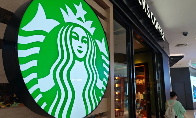 A Starbucks coffee is being seen in Shanghai, China, on May 27, 2024. Photo by AFP