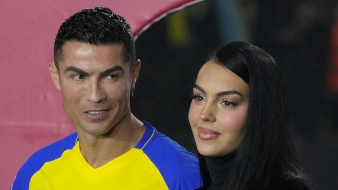 Cristiano Ronaldo and his partner Georgina Rodriguez after a game of Al Nassr. Photo by Al Nassr