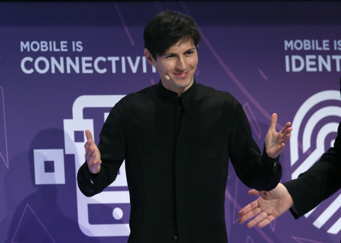 Founder and CEO of Telegram Pavel Durov delivers a keynote speech during the Mobile World Congress in Barcelona, Spain February 23, 2016. Photo by Reuters