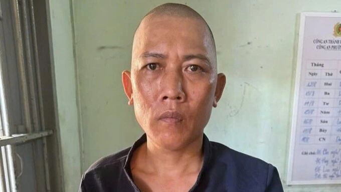 Dinh Chi Vu at a police station in Binh Thuan, August 2024. Photo courtesy of the police