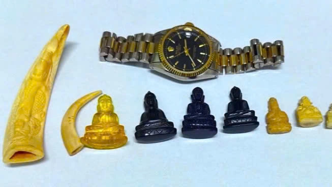 A Rolex watch and other allegedly stolen items police seized after arresting Dinh Chi Vu. Photo courtesy of police