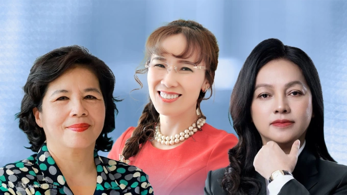 From left to right: Vinamilk’s CEO Mai Kieu Lien, VietJet Air’s chairwoman Nguyen Thi Phuong Thao, Sacombank’s CEO Nguyen Duc Thach Diem. Graphics by VnExpress/Hoang Khanh