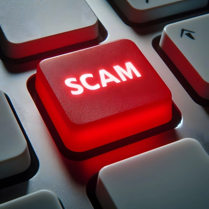 Scam button. Illustration by Pixabay