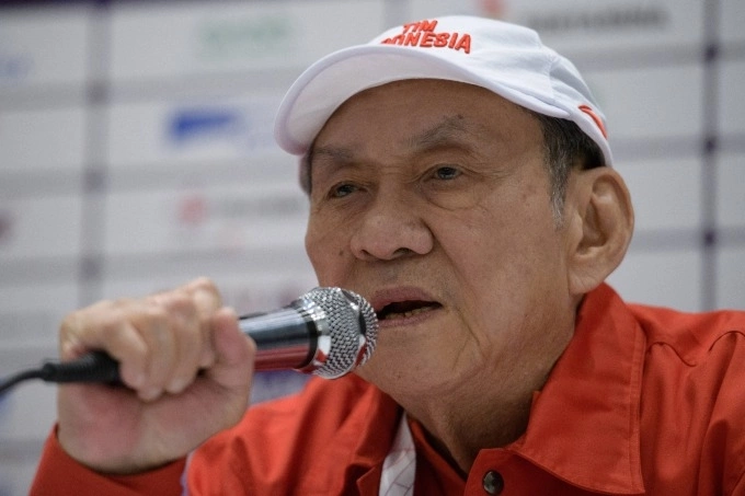 Michael Hartono speaks at a press conference at the Jakarta International Expo in Jakarta on Aug. 22, 2018. Photo by AFP