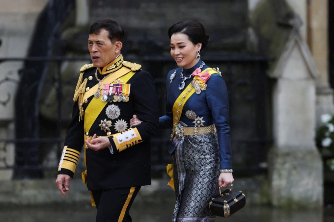 Thai King Maha Vajiralongkorn and Queen Suthida arrive to attend Britains King Charles and Queen Camilla coronation ceremony at Westminster Abbey, in London, Britain, May 6, 2023. Photo by Reuters