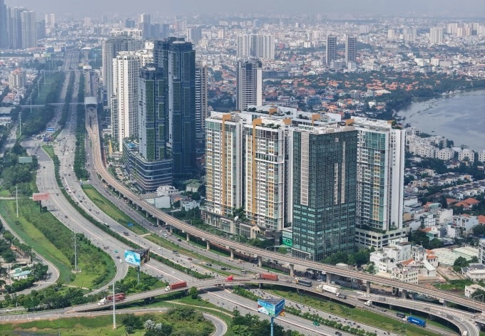 Properties along the Ben Thanh-Suoi Tien metro line in HCMCs Thu Duc City, October 2024. Photo by VnExpress/Quynh Tran