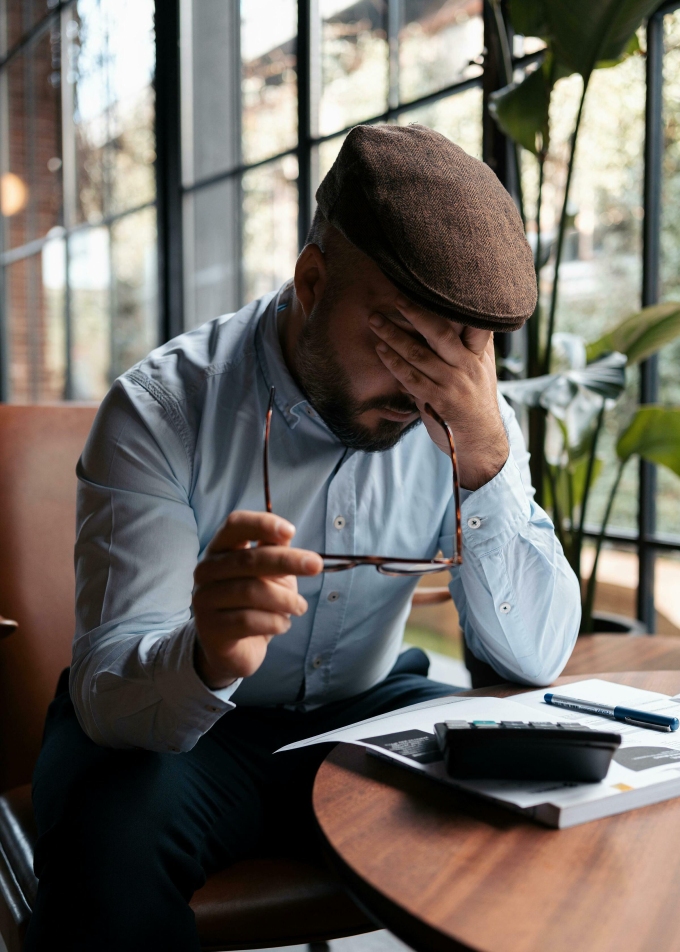 A man who seems to be in a worrying state. Illustration by Pexels