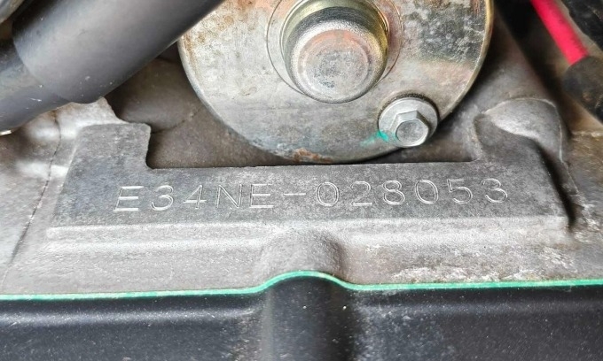 The serial number of a motorbike engine as seen on a Yamaha-recalled vehicle. Photo courtesy of Yamaha PG-1 Vietnam Facebook group.