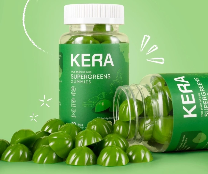 A promotional image of Kera Supergreens Gummies. Photo courtesy of Kera Vietnam