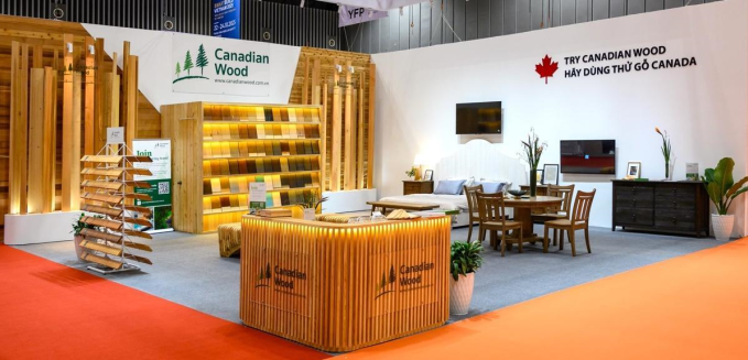 Canadian Wood booth at VIFA Expo 2025. Photo courtesy of Canadian Wood