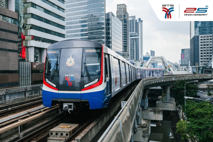 A Bangkok Skytrain in operation. Photo from Bangkok Skytains Facebook
